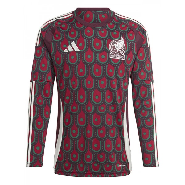 Mexico maillot domicile manches longues uniforme de football premier kit de football pour hommes hauts chemise de sport 2024-2025
